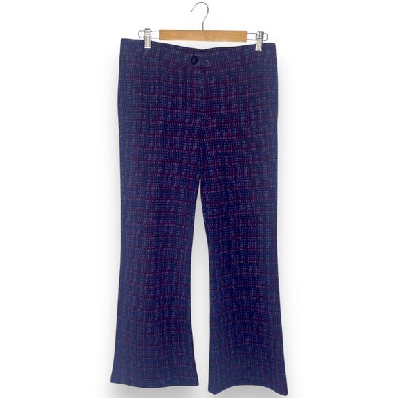Betabrand Women's Classic Bootcut / Yoga Pants Size LP Blue Burgundy Plaid - Picture 1 of 6